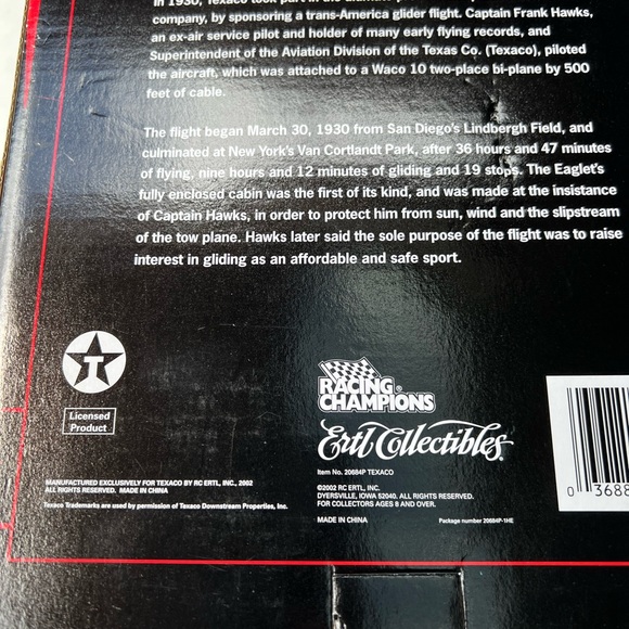 ERTL TEXACO EAGLET GLIDER Franklin Utility modified 10th in series 2002 mfg - Picture 3 of 6